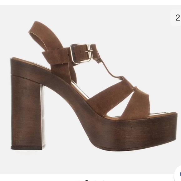 Steve Madden Wooden Block Heel Platform with Suede - Picture 4 of 9